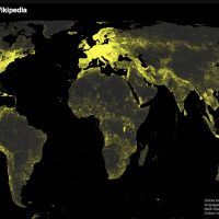 Map of Wikipedia articles, by Mark Graham at Oxford University